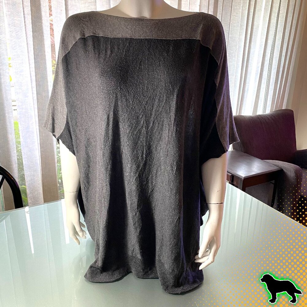 Splendid Grey Boatneck Oversized Pullover Light Sweater M / L Medium / Large